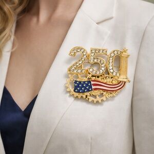 USA Flag 250 Celebration Brooch